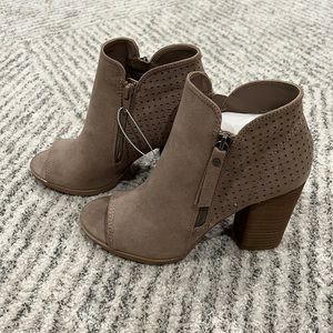 Suede Open-toe ankle boots